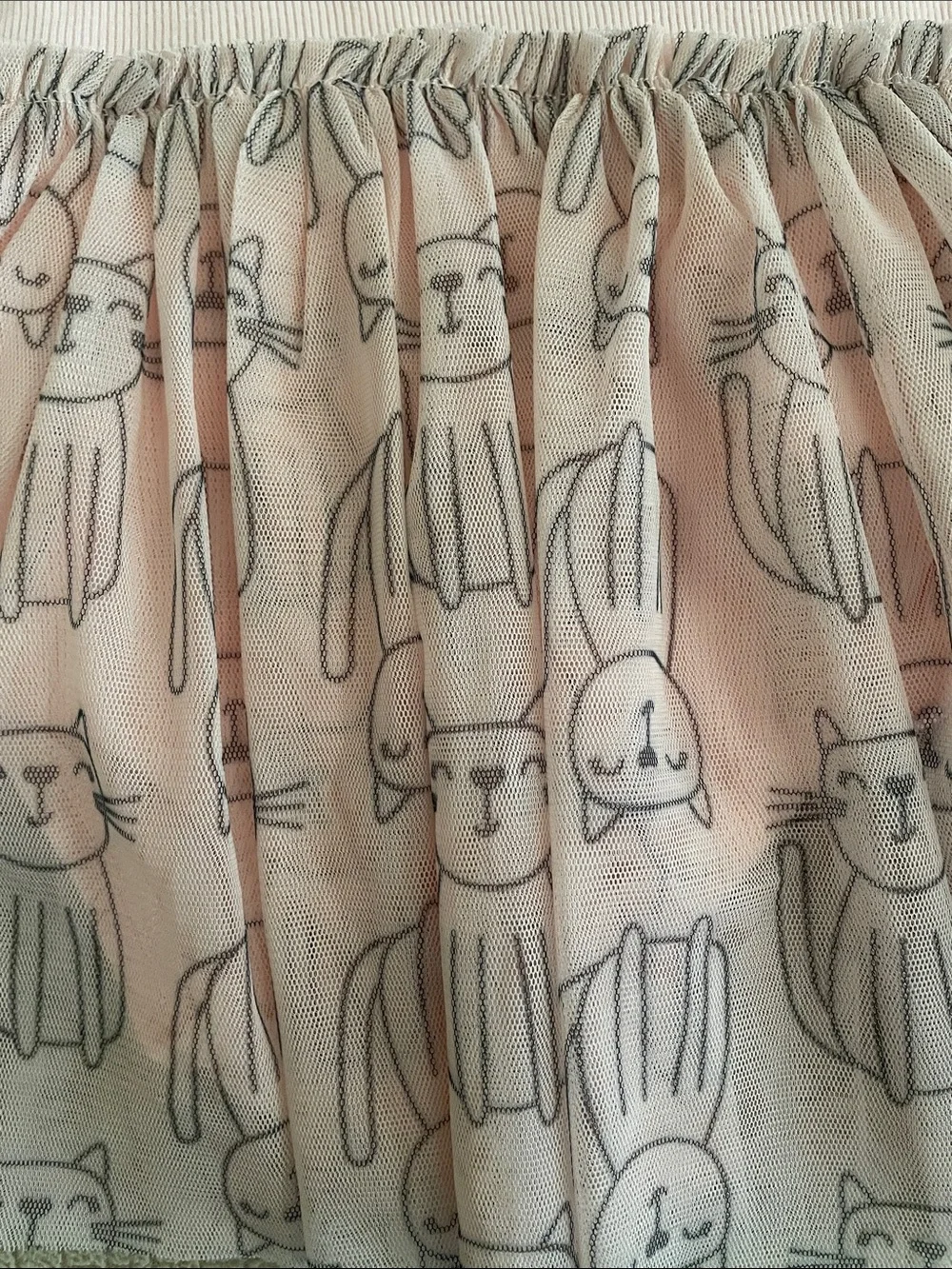 Absorba Pale Pink Cat-Print Tulle Dress 18 Mo. NWT